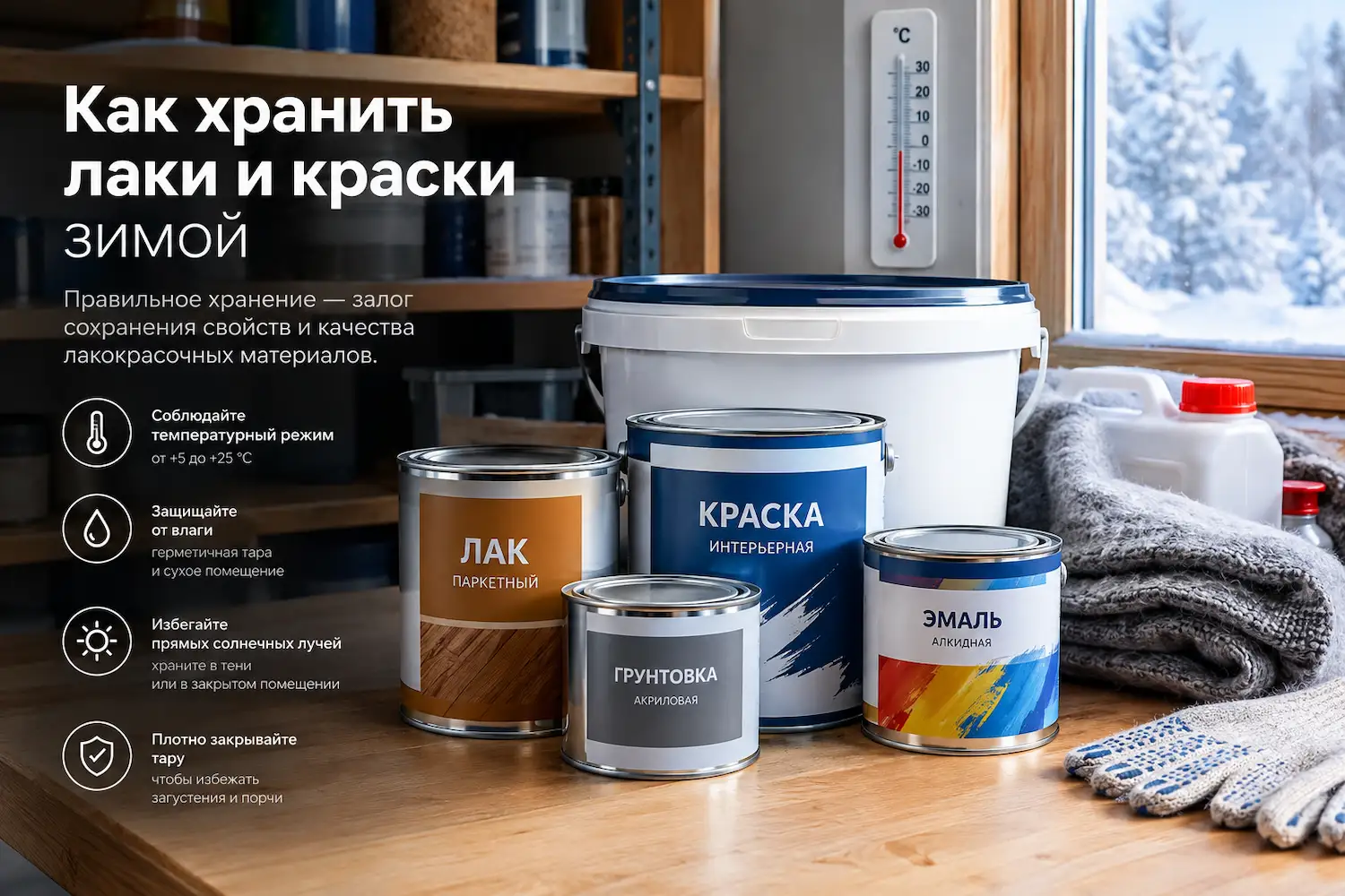 Как хранить лаки и краски зимой